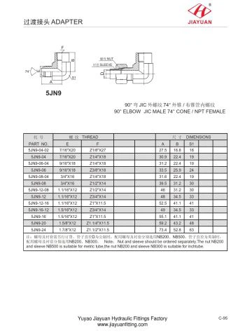 Elbow JIC Male NPT Female Adapters